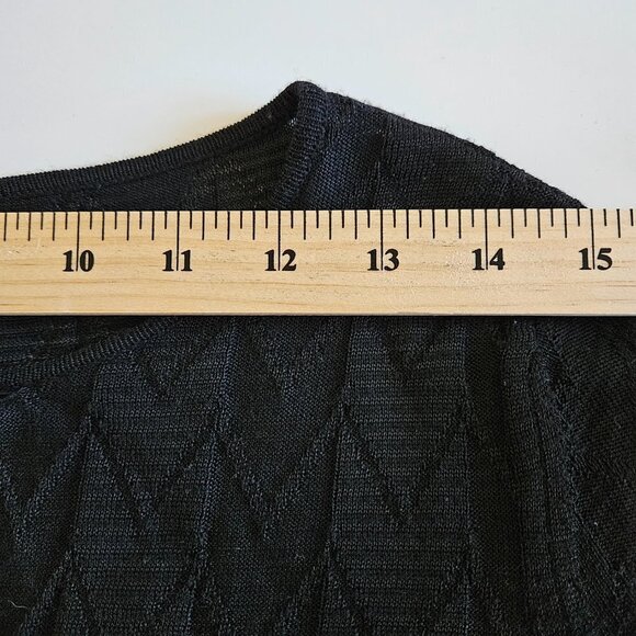 M Missoni Wool Blend Dress 40/S Black Signature Pattern LS V Neck Bar Clasp Midi - Picture 11 of 16